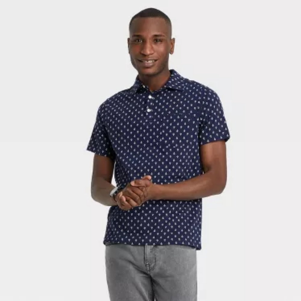 01 Men's Short Sleeve Collared Polo Shirt - Goodfellow & Co